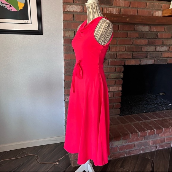 Amanda Uprichard Elondra Sleeveless Midi Dress in Electric Rouge Pink Sz XS - Picture 7 of 12